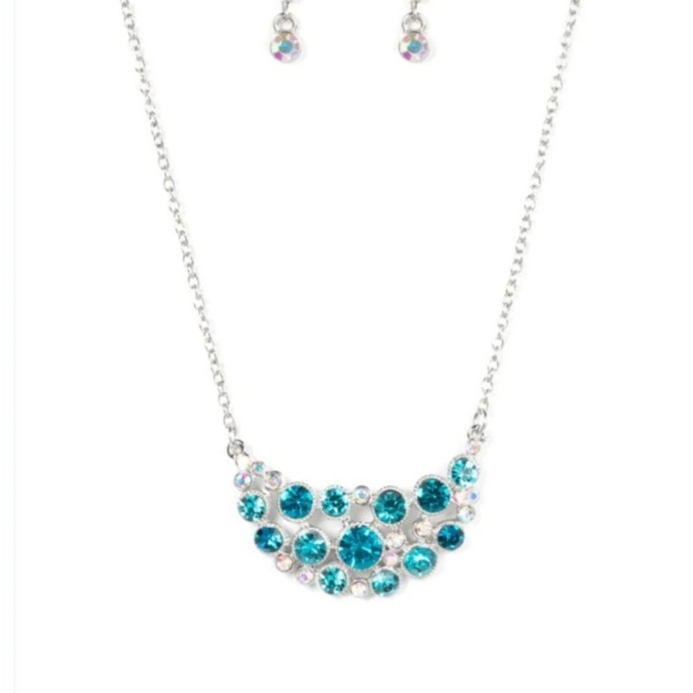 Paparazzi Silver Necklace with Blue Accents Effervescently Divine Fashion Jewels
